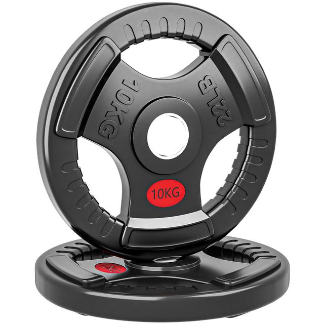 Soozier 2 x 22lbs Weight Plates Set, 2-Inch Barbell Weights Set | by TSC