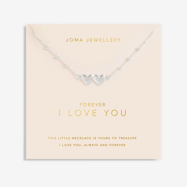 Joma Jewellery Forever Yours Love Collection ' Forever I Love You ' Necklace In Silver Plating