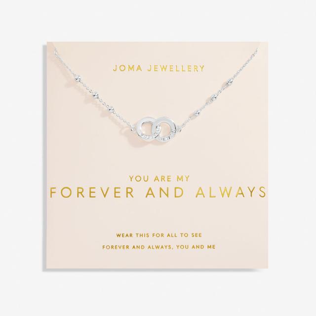 Joma Jewellery Forever Yours Love Collection ' You Are My Forever And Always ' Necklace In Silver Plating