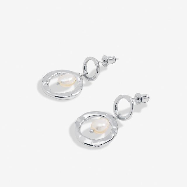 Joma Jewellery Solaria Baroque Pearl Hoop Earrings In Silver Plating