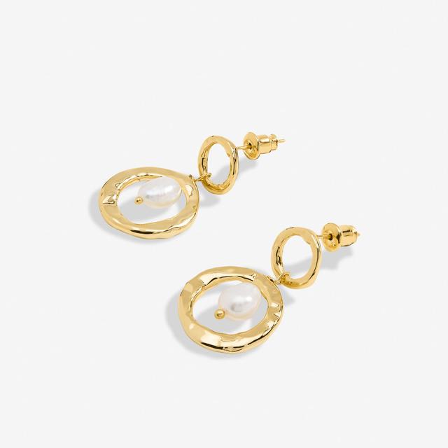 Joma Jewellery Solaria Baroque Pearl Hoop Earrings In Gold Plating