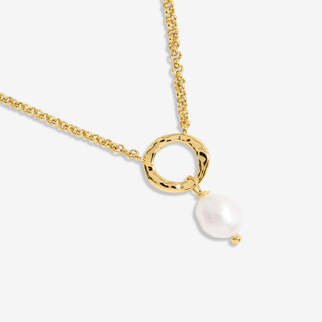 Joma Jewellery Solaria Baroque Pearl Cubic Zirconia Necklace In Gold Plating