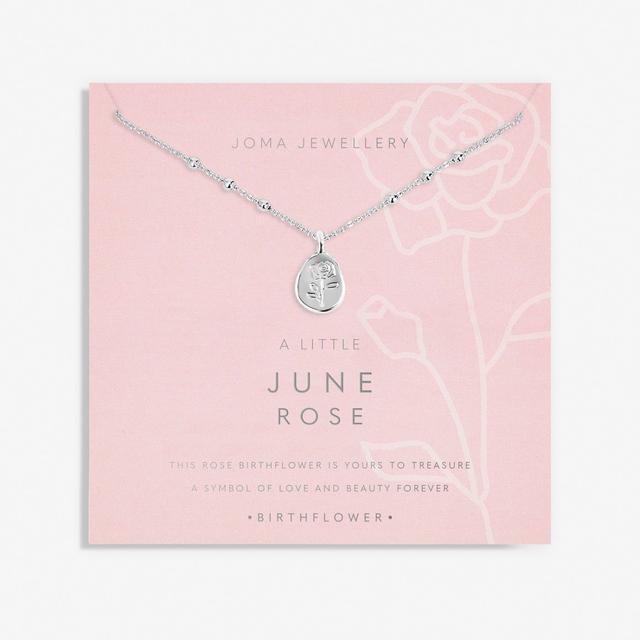 Joma Jewellery Birthflower A Little 'June' Necklace In Silver Plating