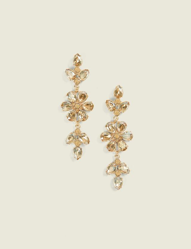 Neutral Imitation Stone Petal Drop Earrings