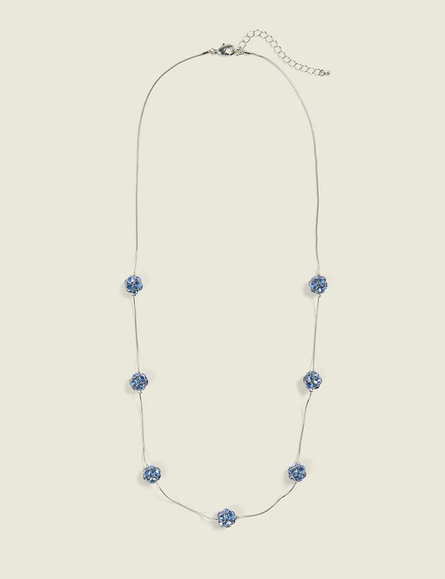Blue Fireball Long Necklace