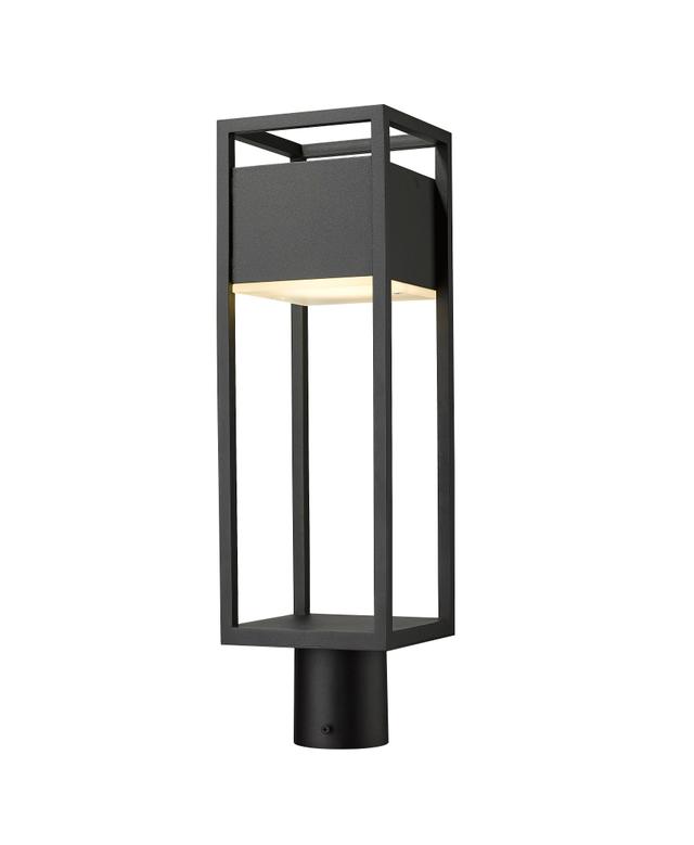 Barwick 1-Light Outdoor Post Mount Fixture Light In Black
