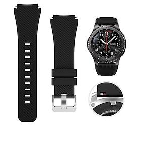 Watch Band for Samsung Watch 3 45mm, Galaxy Wacth 46mm, Gear S3 Classic / Frontier, Gear 2 Neo Live Silicone Replacement  Strap 22mm Adjustable Sport Band Wris