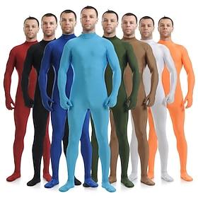 Zentai Suits Costume Hoodie Carnival Costume Full Body Suit Kings Day Men's Women's Sex Solid Colored Spandex Lycra Costume for Performance Party Valentine's D