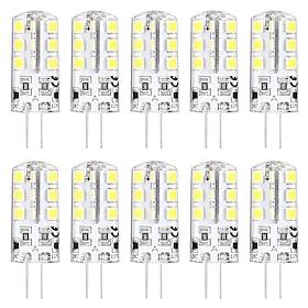 10PCS G4 Bi-pin LED Light Bulb 3W 24LED SMD 2835 Equivalent Halogen Bulb 30W Warm white 3000K Daylight White 6000K 360° Beam Angle Flicker Free DC12V AC220V AC
