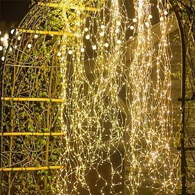 Christmas Outdoor Waterfall String Light 10pcs x 2M 200LED Vines Branch LED String Fairy Light Outdoor Garden Fence Tree LED String Fairy Branch Light