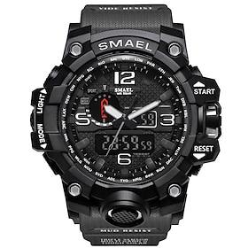 SMAEL Men Digital Watch Military Sports Wristwatch Analog Luminous Stopwatch Alarm Clock LED Back Light Silicone Strap Watch