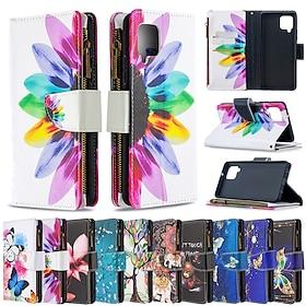 Phone Case For Samsung Galaxy S26 Ultra Plus S24 S23 S22 S21 FE S21 Ultra Plus S20 A54 A73 A53 Wallet Case Flip with Wrist Strap Kickstand Tree Butterfly Flowe