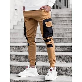 Herren Cargohose Cargohosen Cargohose Hose Hosen Patchwork Kordelzug Elastische Taille Farbblock Sports Outdoor Freizeitskleidung Strassenmode Sport Schlank Sc