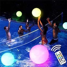 LED Floating Pool Lights 40cm Glowing Ball Inflatable Luminous Ball LED Ball Decorative Beach Ball For Outdoor Swimming Pool Pool Sports Equipment