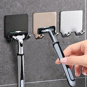 Punch Free Razor Holder Storage Hook Wall Men Shaving Shaver Shelf Bathroom Razor Rack Wall Bathroom Accessories