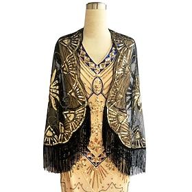 Vintage 1920s The Great Gatsby Flapper Shawls The Great Gatsby Wedding Guest Sequins Tassel Fringe Sequin Tassel Fancy Dress Women's Prom Party Wedding Adults'