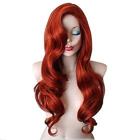 Long Curly Copper Red Jessica Rabbit Wig Halloween Wigs
