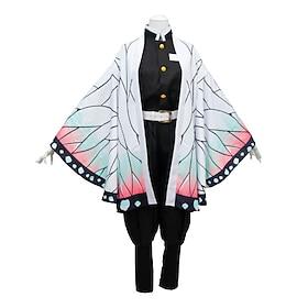 Kochou Shinobu Anime Cosplay Costume Outfits Cosplay Wigs Cosplay Suits Cosplay Wigs Outfits Top Pants Belt For Women's Teen Adults'