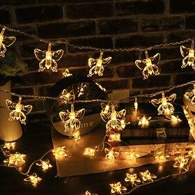 LED Butterfly Fairy String Lights 1.5M-10LEDs 3M-20LEDs 6M-40LEDs Battery or USB Powered  Lights Wedding Party Garden Home Holiday Decoration