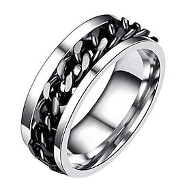 Men's 1PC Cuff Links Ring Gift Daily Classic Statement Silver Black Golden