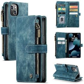 Phone Case For iPhone 17 Pro Max 17 Air 16 15 14 Pro Max Plus 13 12 11 Pro Max Mini Wallet Case Flip Cover with Stand Holder Zipper Full Body Protective Retro