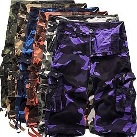 Men's Cargo Shorts Hiking Shorts Leg Drawstring Multi Pocket Multiple Pockets Camouflage Outdoor Breathable Knee Length Casual Daily Streetwear Stylish Black G