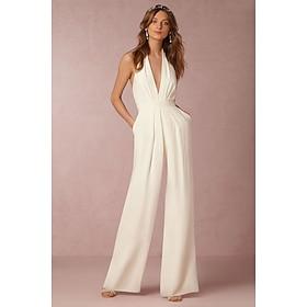 Retro Vintage 1960s 1970s Floor Length Masquerade Halter Jumpsuit Fancy Dress Women's Valentine's Day Masquerade Party / Evening Engagement Party Prom Adults'