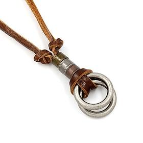 1PC Pendant Necklace Necklace For Men's Women's Street Gift Beach PU Leather Alloy Retro Graduation Weave