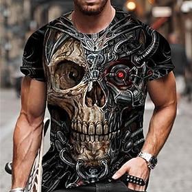 Skull Men's Unisex Skull Graphic Prints T shirt Shirt Short Sleeve T shirt 3D Print Crew Neck Shirt Sports Designer Outdoor Street Daily Summer Clothing Appare