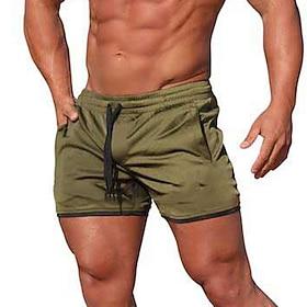 Men's Athletic Shorts 3 inch Shorts Workout Shorts Short Shorts Running Shorts Drawstring Elastic Waist Solid Color Camouflage Breathable Quick Dry Short Casua