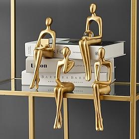 golden abstrakt figur ornament dekorative objekte harz modern zeitgenössisch für wohndeko geschenke 1pc
