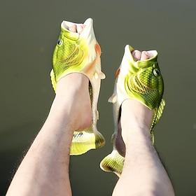 Men's Fish Shaped Slippers - Funny 3D Fish Flip Flops for Men and Women, Novelty Summer Beach Sandals, Indoor/Outdoor Casual Wear