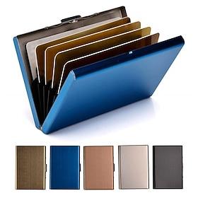 Porte-cartes en acier inoxydable étui pour carte de crédit porte-ID en métal portefeuilles RFID porte-cartes de visite pour femmes ou hommes cadeaux pour la fê