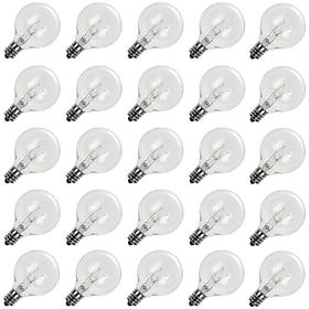 25pcs G40 Replacement Edison Incandescent Light Bulbs 7W Clear Globe Bulb/Multicolor E12 C7 Candelabra Dimmable for Indoor Outdoor Patio Décor
