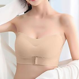 Women's Wireless Bras Padded Bras Adjustable Strapless Bras 3/4 Cup V Neck Breathable Push Up Invisible Pure Color Front Closure Date Valentine's Day Casual Da