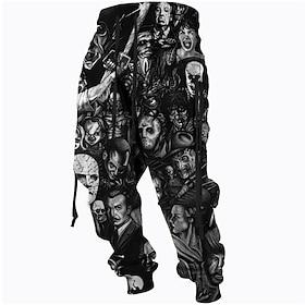 Men's Sweatpants Joggers Trousers Drawstring Side Pockets Elastic Waist Graphic Prints Comfort Breathable Sports Outdoor Casual Daily Cotton Blend Terry Street