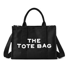 Women's Canvas Tote Bag with Zipper β Minimalist Shoulder Handbag for School, Work, and Daily Commute