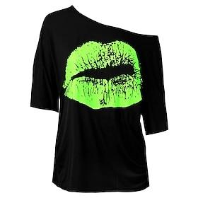 Retro Vintage 1980s T-shirt Off Shoulder Fancy Dress Women's Halloween Carnival Casual Party Daily Wear Adults' T-shirt