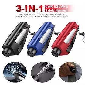 Car Safety Portable Tool Car Safety Hammer Spring Type Escape Hammer Window Breaker Punch Seat Belt Cutter Hammer Key Chain