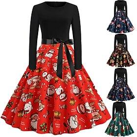 Mrs.Claus Kerst jurk Vakantie jurk Dames Kerstmis Carnaval Nieuwjaar Maskerade Kostuum feest Dagelijks Dragen Kerstmis Volwassenen Feest Kerstmis Vakantie Kled