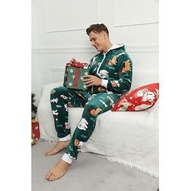 Kerstmanpakken Kerstman Kerst pyjama Onesie pyjamas Voor heren Kerstmis Nieuwjaar kerstavond Kerstmis Volwassenen Huiskleding Onesie