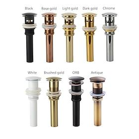 messing pop-up gootsteenstop met overloop badkamerkraan vat ijdelheid gootsteen afdruiprek