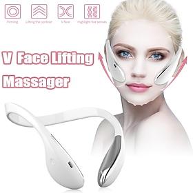 Electric V Face Lifting Double Chin Reducer Lifting Facial Slimming Shaping Microcurrent Led Light Devices Neck Massager Lift Valentine's Day Gift