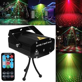 Portable Remote Control LED Stage Light DJ Disco Light Projector Laser Lights Sound Activated Flash For Party Wedding LED Galaxy Projector Night Light Valentin