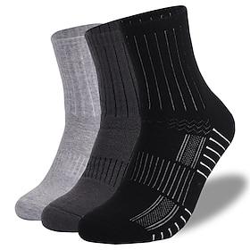Men's Women's Hiking Socks Ski Socks Sports Socks Sports Socks Windproof Warm Breathable Quick Dry Winter Outdoor Solid Color Merino Wool Black Light Grey Gray