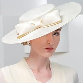 Elegant Sweet Flax Hats with Bowknot / Party / Evening Headpiece/ Office Career / Graduation / Congratulations / Anniversary / Back To School / Outdoor / Carn