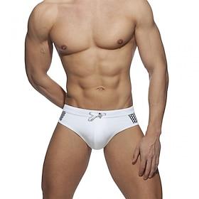 Men's Swimwear Swim Briefs Print Color Block Breathable Soft Daily Wear Weekend Stylish Simple Black White