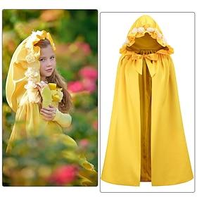 Beauty and the Beast Fairytale Belle Cloak Girls' Movie Cosplay Cosplay Halloween Yellow Cloak Halloween Carnival Masquerade Polyester World Book Day Costumes
