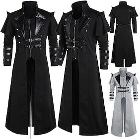 Punk  Gothic Medieval Steampunk Coat Masquerade Plague Doctor Plus Size Fancy Dress Men's Carnival Masquerade Party Adults' Coat