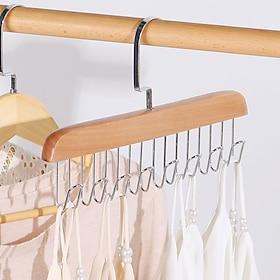 Wood Belt Scarf Neckties Hanger Scarves Holder Metal Clothes Storage Hanger Rack Towel Shelf Closet Storage Organizer Supplies
